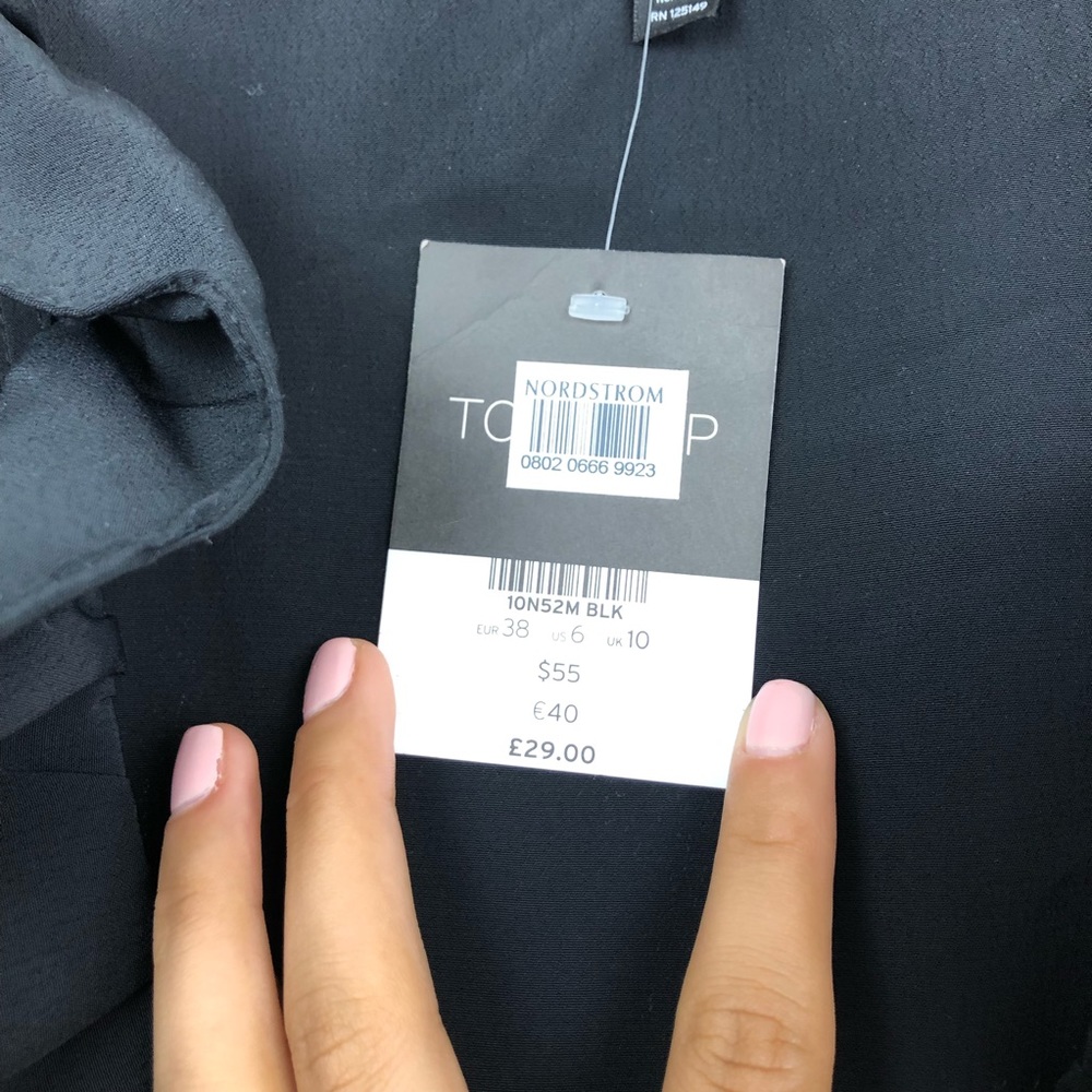 Topshop Women Black Wrap Around Ruffle Dress NEW - Picture 6 of 9